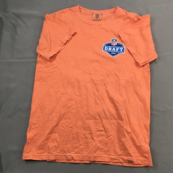 National Football League 2019 Draft Mens Shirt Medium Orange Short Sleeve Casual - Picture 1 of 8